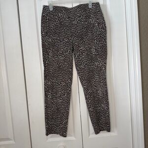Chico's Fabulously Slimming Leopard Print Ankle Pants size 1 (M 8)